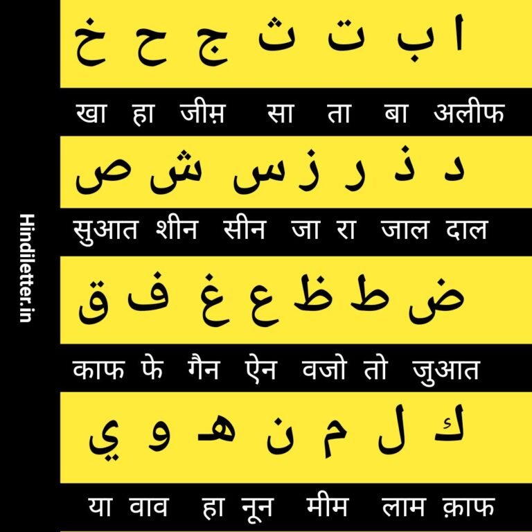 Arabic Alphabet In Hindi & अरबी ABCD हिंदी में सीखें और दिखाइए